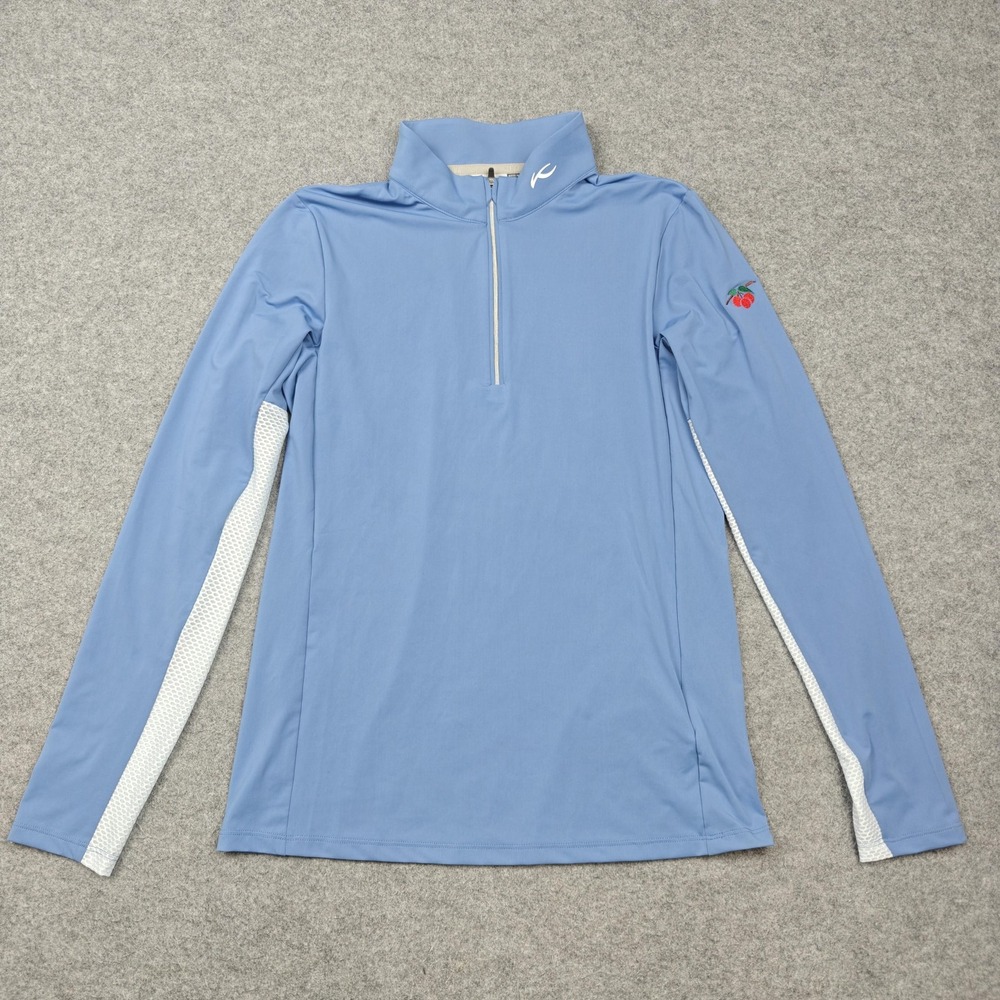 KJUS Pullover Womens Medium Blue 1/4 Zip UPF 50+ Sunshine Sport Shirt Top